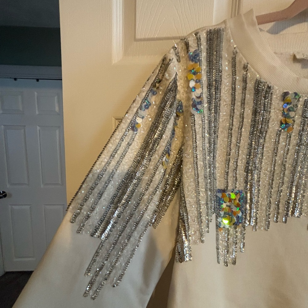 Anthropology Let Me Disco Sequin Sweatshirt - Picture 6 of 12